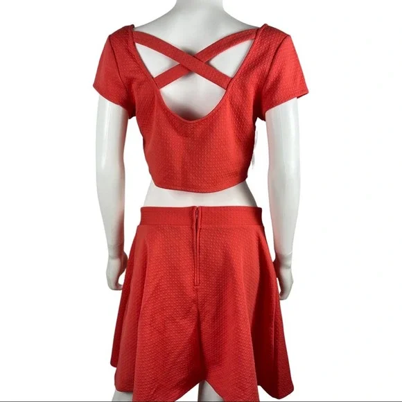 NWT Trixxi Junior Two Piece Coral Mini Dress 13 - Picture 8 of 13